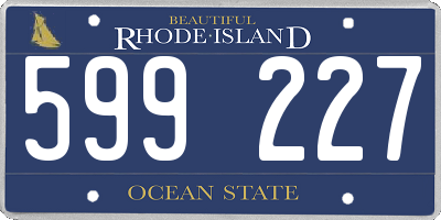 RI license plate 599227