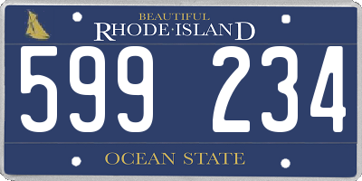 RI license plate 599234