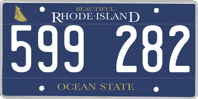 RI license plate 599282