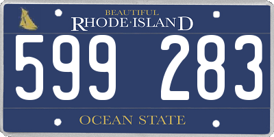 RI license plate 599283
