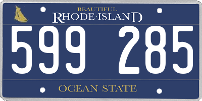 RI license plate 599285