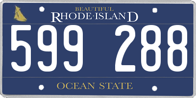 RI license plate 599288