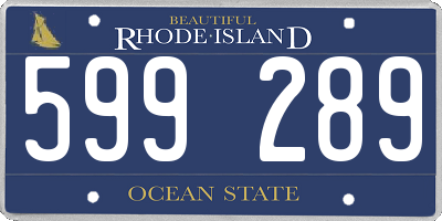RI license plate 599289