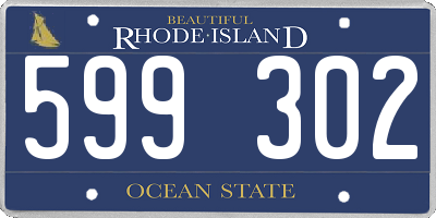 RI license plate 599302