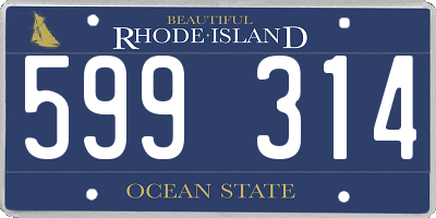 RI license plate 599314