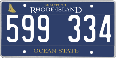 RI license plate 599334