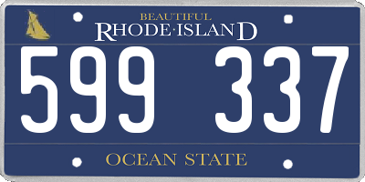 RI license plate 599337