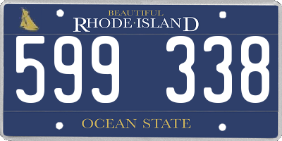 RI license plate 599338