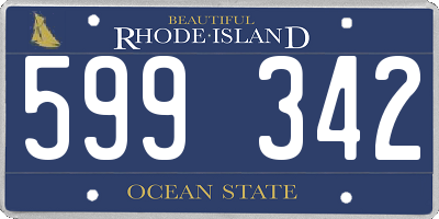 RI license plate 599342
