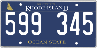 RI license plate 599345