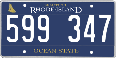 RI license plate 599347