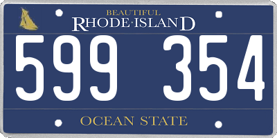 RI license plate 599354