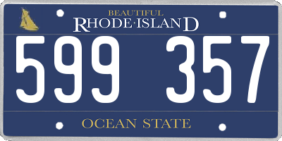 RI license plate 599357