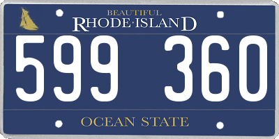 RI license plate 599360