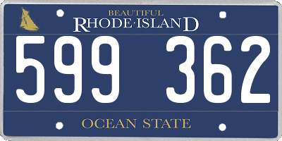 RI license plate 599362