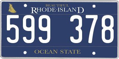 RI license plate 599378