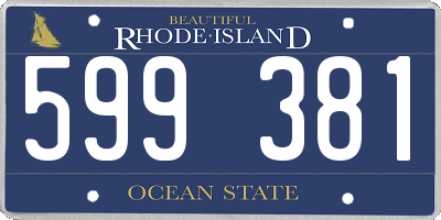 RI license plate 599381