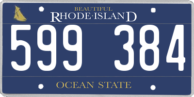 RI license plate 599384