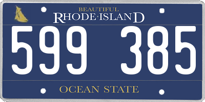 RI license plate 599385