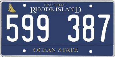 RI license plate 599387