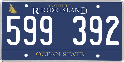 RI license plate 599392