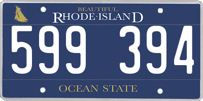 RI license plate 599394
