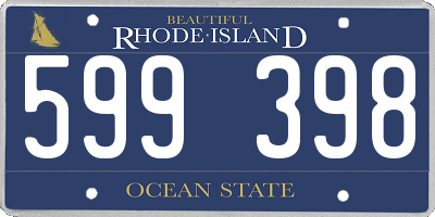 RI license plate 599398