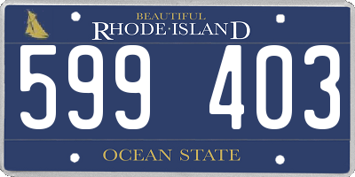 RI license plate 599403