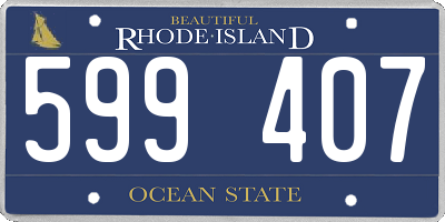 RI license plate 599407