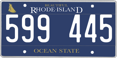 RI license plate 599445