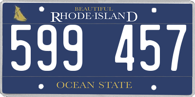 RI license plate 599457