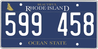 RI license plate 599458