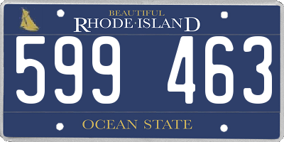 RI license plate 599463