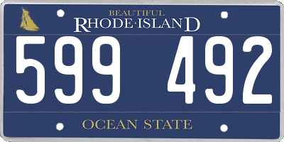 RI license plate 599492