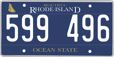 RI license plate 599496