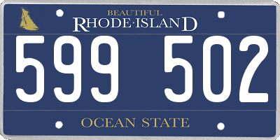 RI license plate 599502