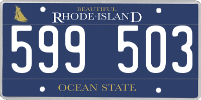 RI license plate 599503