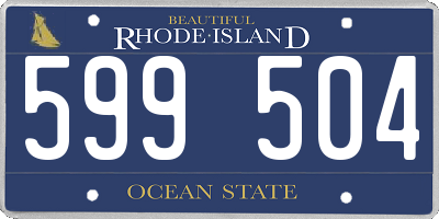 RI license plate 599504