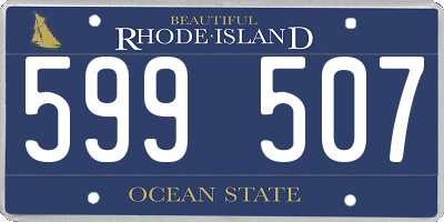 RI license plate 599507