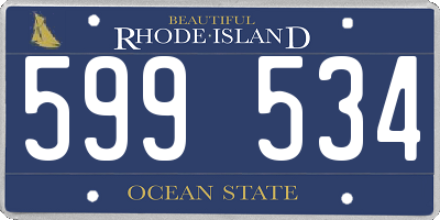 RI license plate 599534