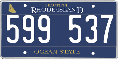 RI license plate 599537