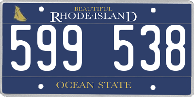 RI license plate 599538