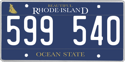 RI license plate 599540