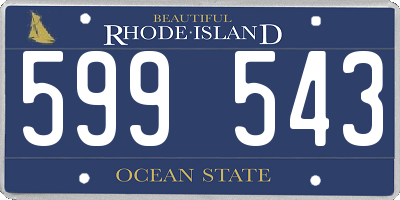 RI license plate 599543