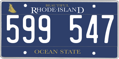 RI license plate 599547