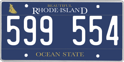 RI license plate 599554