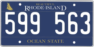 RI license plate 599563