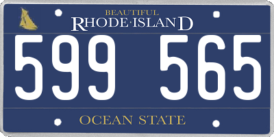 RI license plate 599565