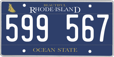 RI license plate 599567