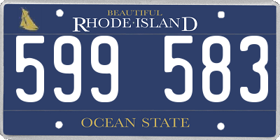 RI license plate 599583